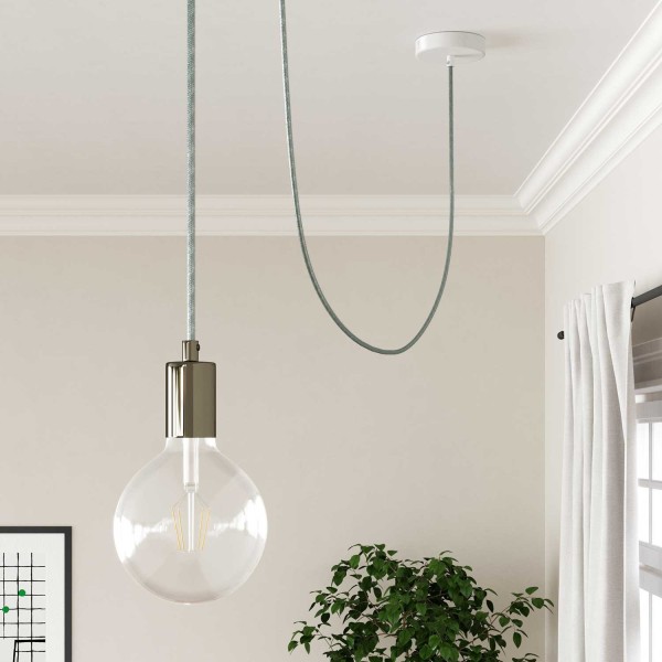 Blue Haze Cotton covered Round electric cable - RX12