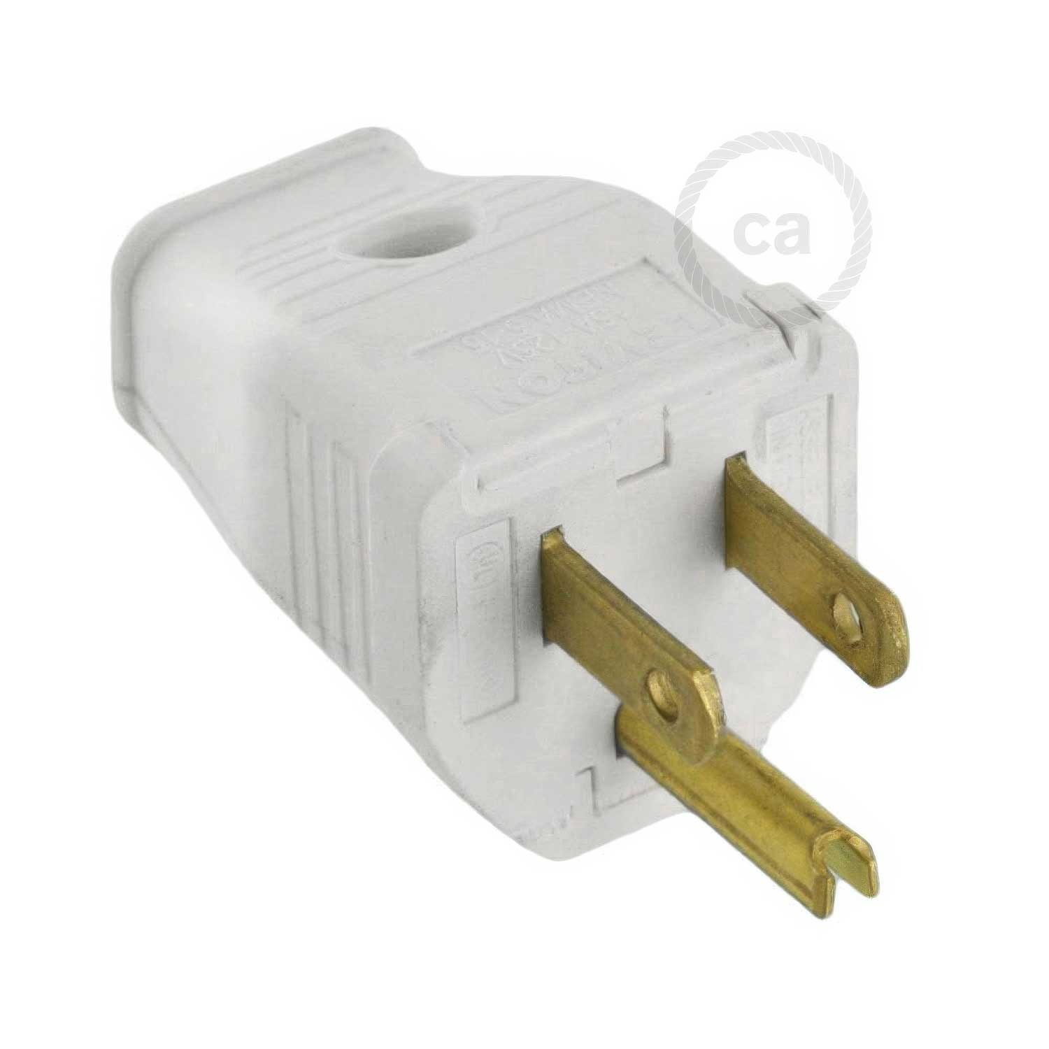 3-prong plug - White