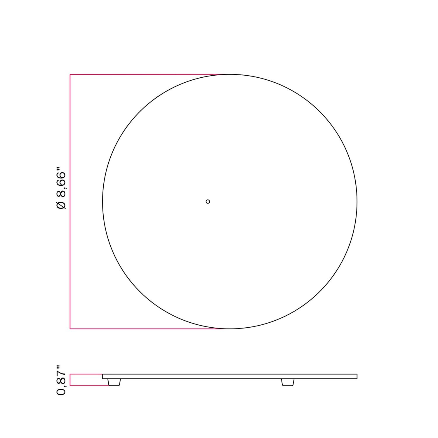 Round metal base for MAG-Y floor lamp