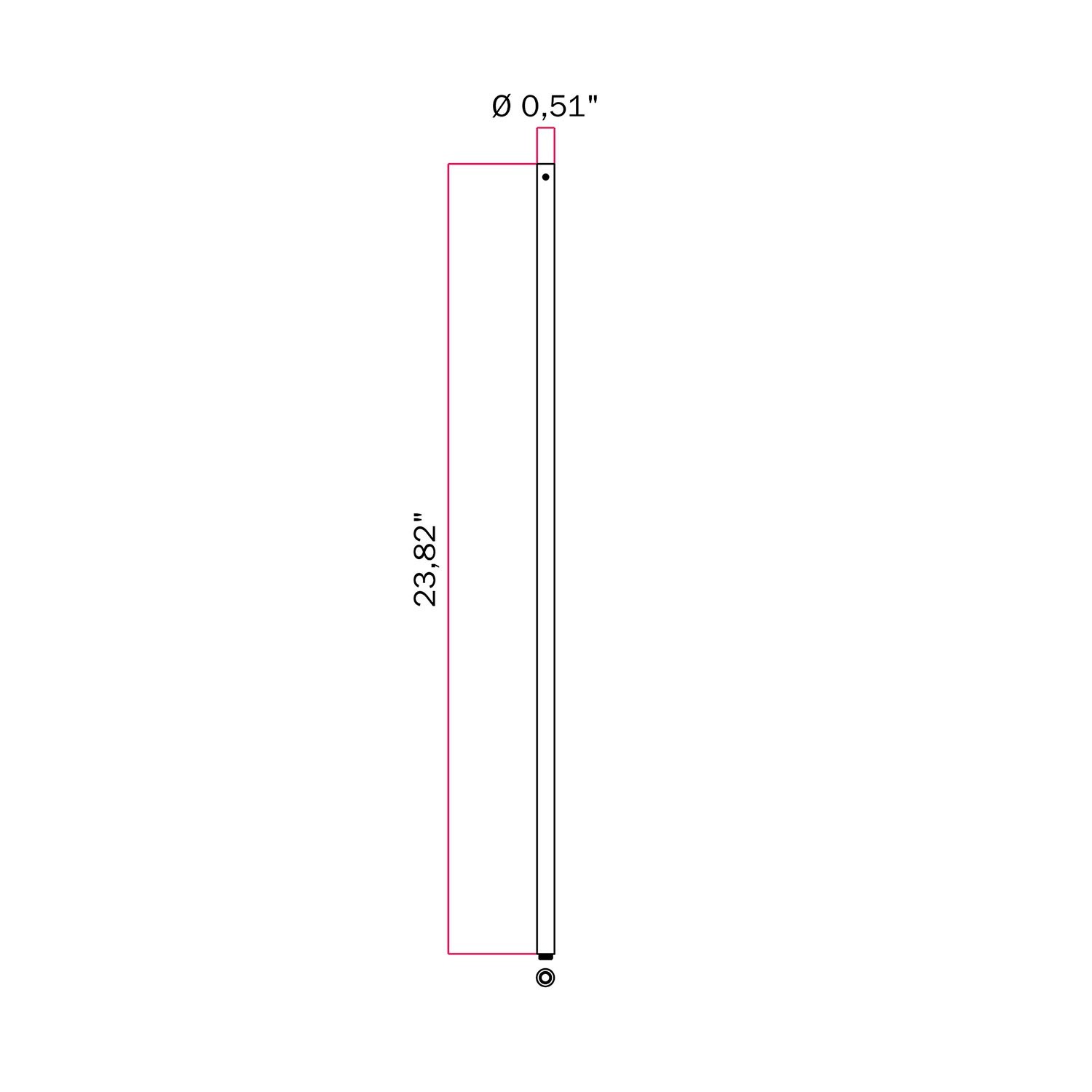 Metal extension tube for MAG-Y floor lamps