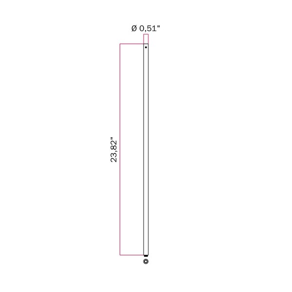 Metal extension tube for MAG-Y floor lamps