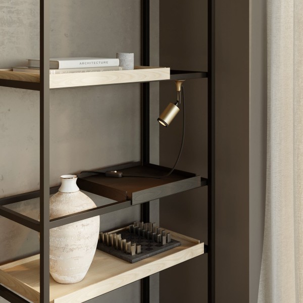 MAG-Y metal wall light with swivel joint and spotlight