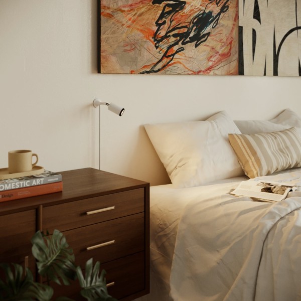 MAG-Y metal wall light with swivel joint and spotlight