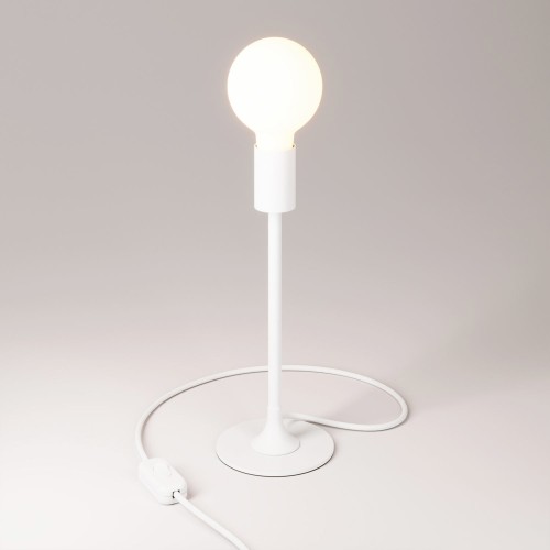 MAG-Y metal table lamp with visible bulb - Matt white