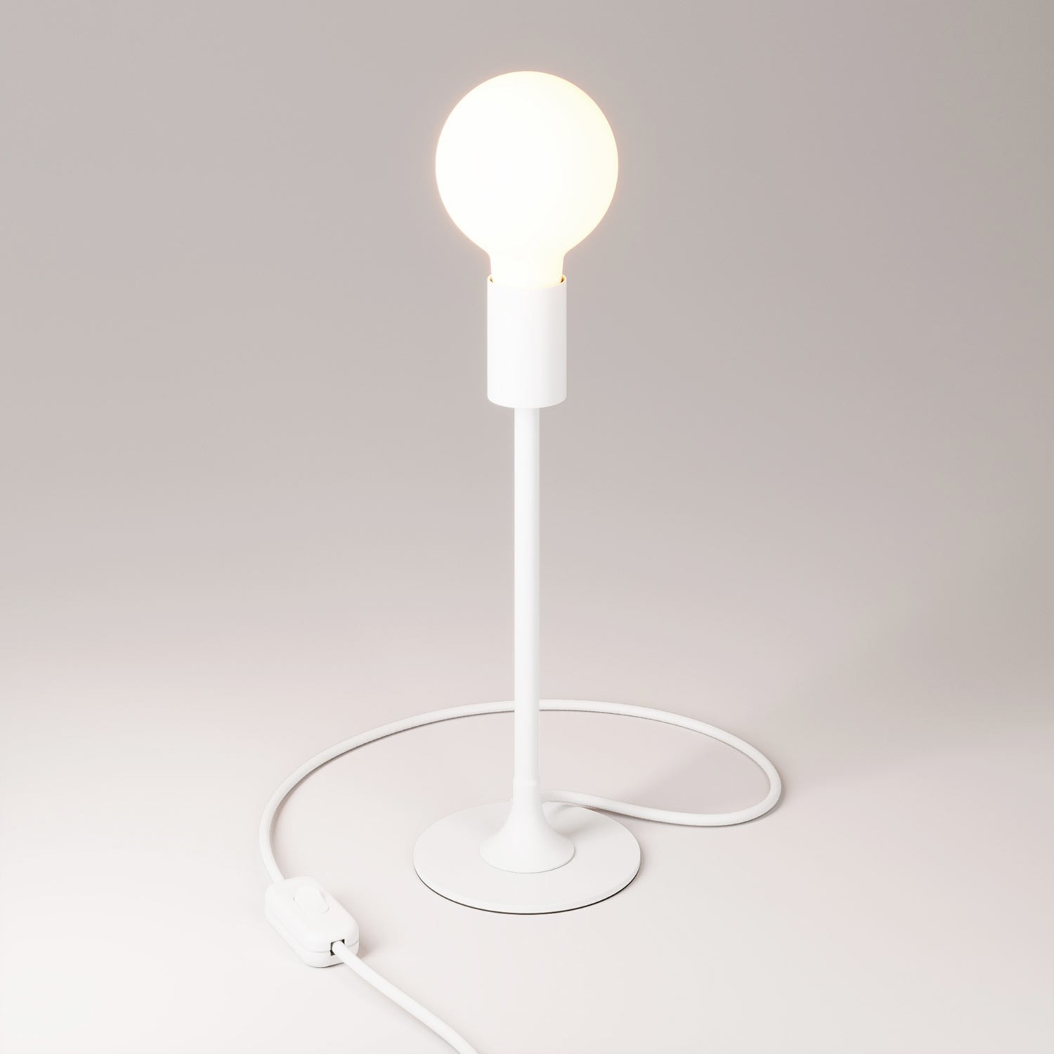 MAG-Y metal table lamp with visible bulb - Matt white