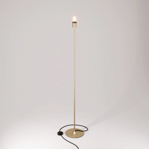 MAG-Y floor lamp with round metal base with fitting for lampshade - Brushed bronze