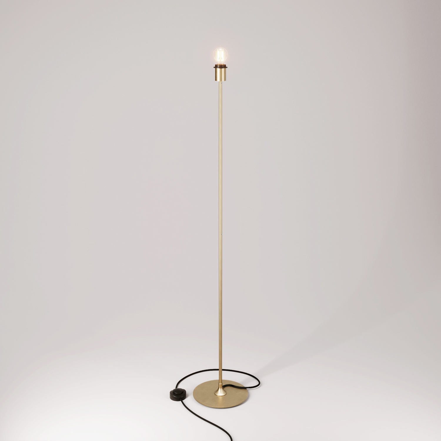 MAG-Y floor lamp with round metal base with fitting for lampshade - Brushed bronze