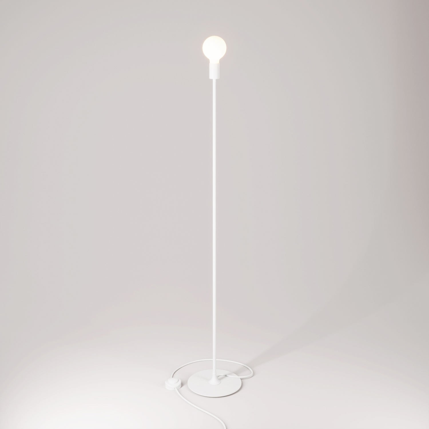 MAG-Y floor lamp with visible bulb - Matt white