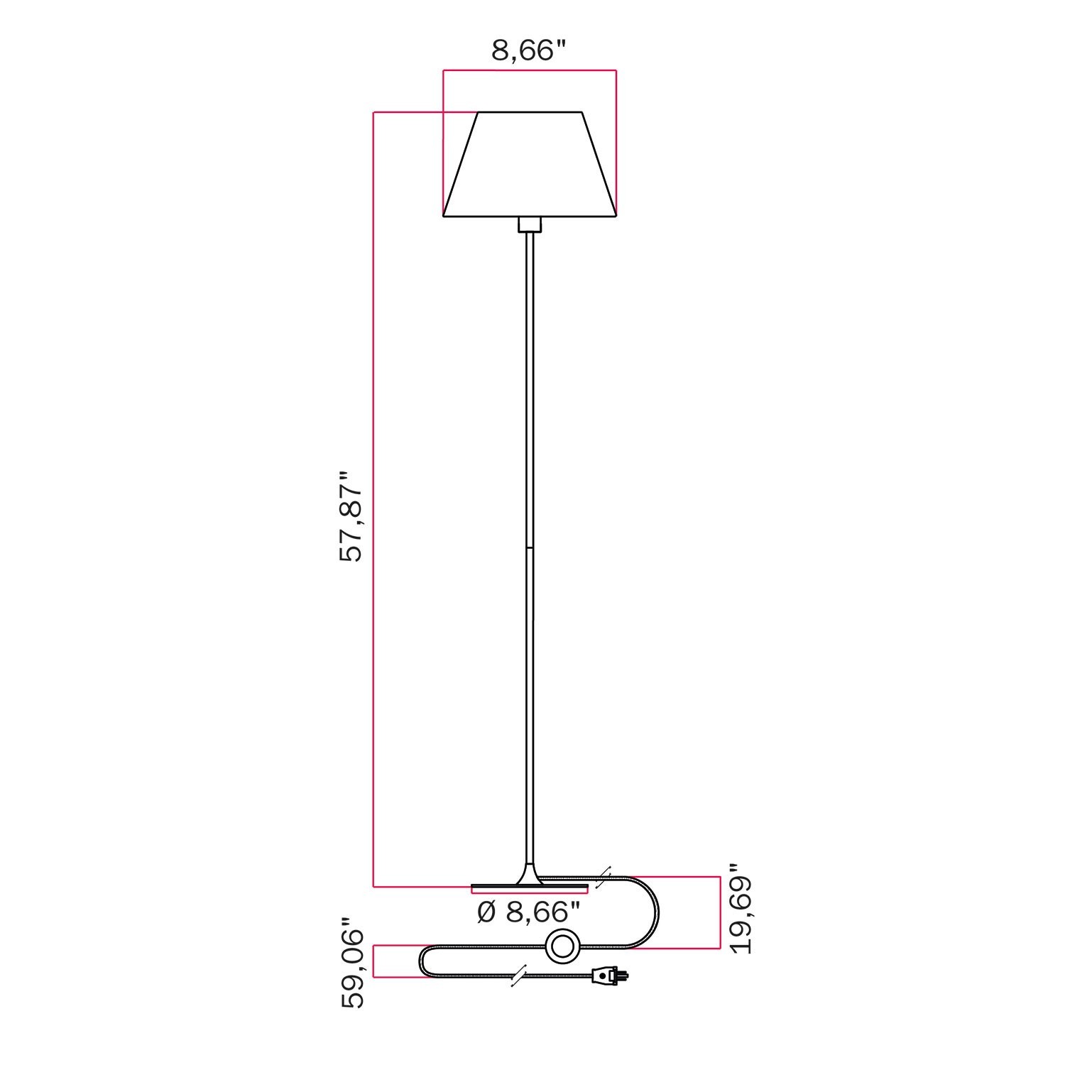 MAG-Y floor lamp with Impero M shade