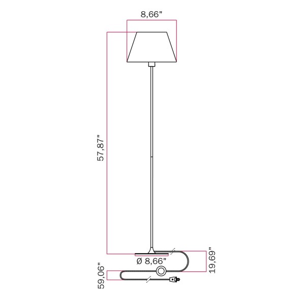 MAG-Y floor lamp with Impero M shade