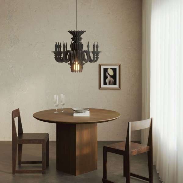 Suspension Lamp with Classic SHHANDELIER Shade Made of Sound-Absorbing Material