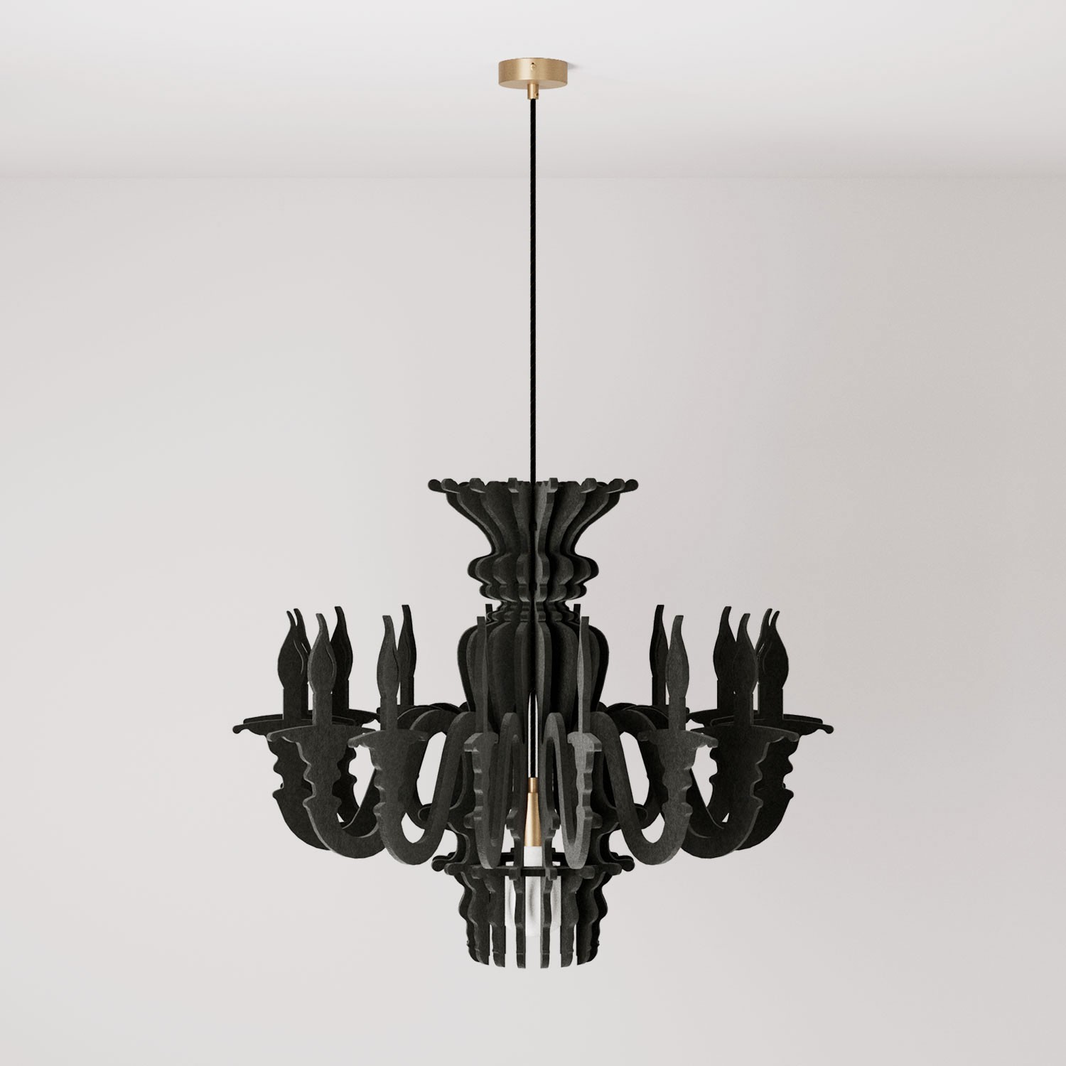 Suspension Lamp with Classic SHHANDELIER Shade Made of Sound-Absorbing Material