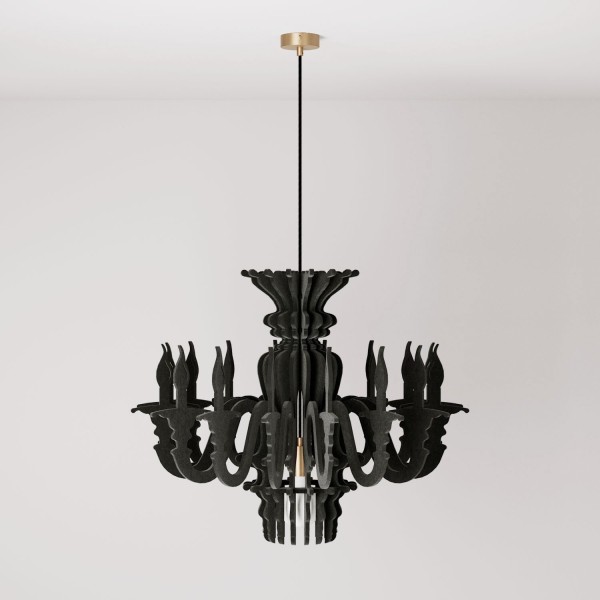 Suspension Lamp with Classic SHHANDELIER Shade Made of Sound-Absorbing Material