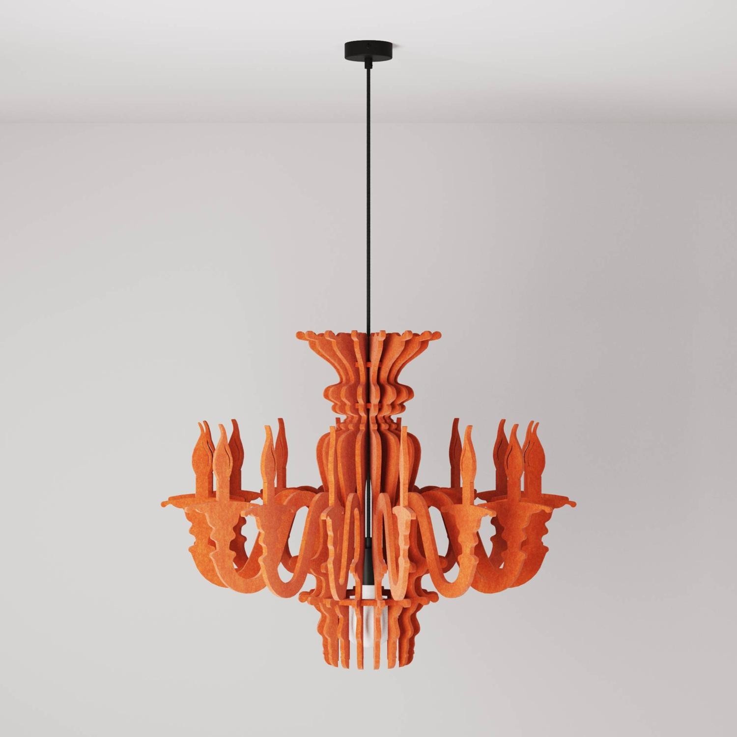 Suspension Lamp with Classic SHHANDELIER Shade Made of Sound-Absorbing Material
