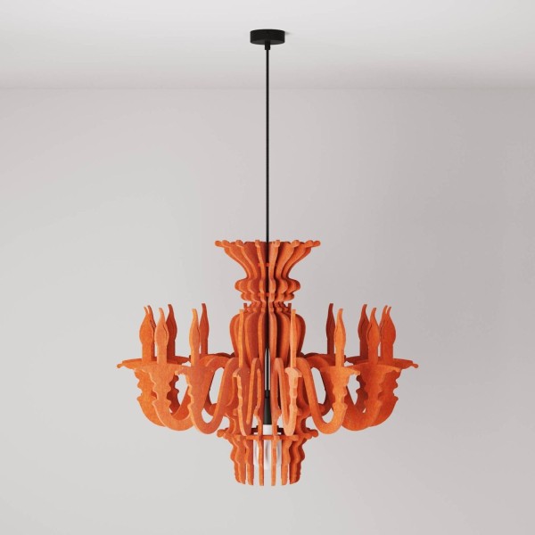 Suspension Lamp with Classic SHHANDELIER Shade Made of Sound-Absorbing Material