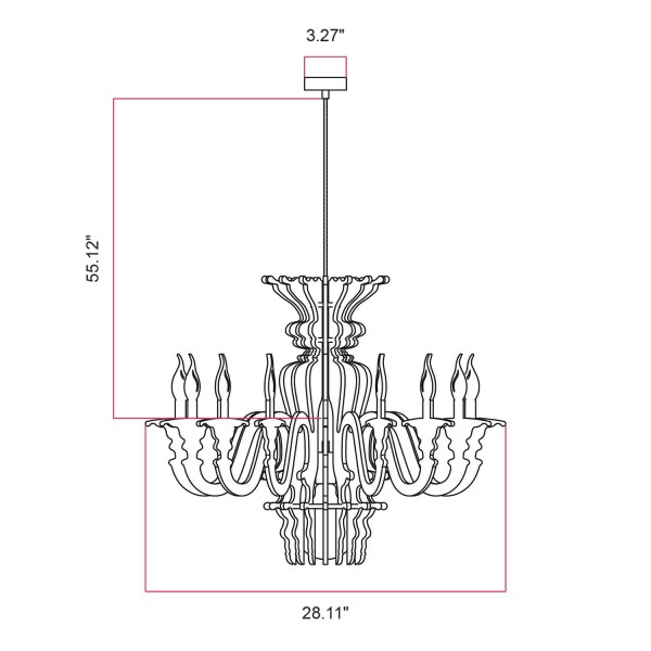 Suspension Lamp with Classic SHHANDELIER Shade Made of Sound-Absorbing Material