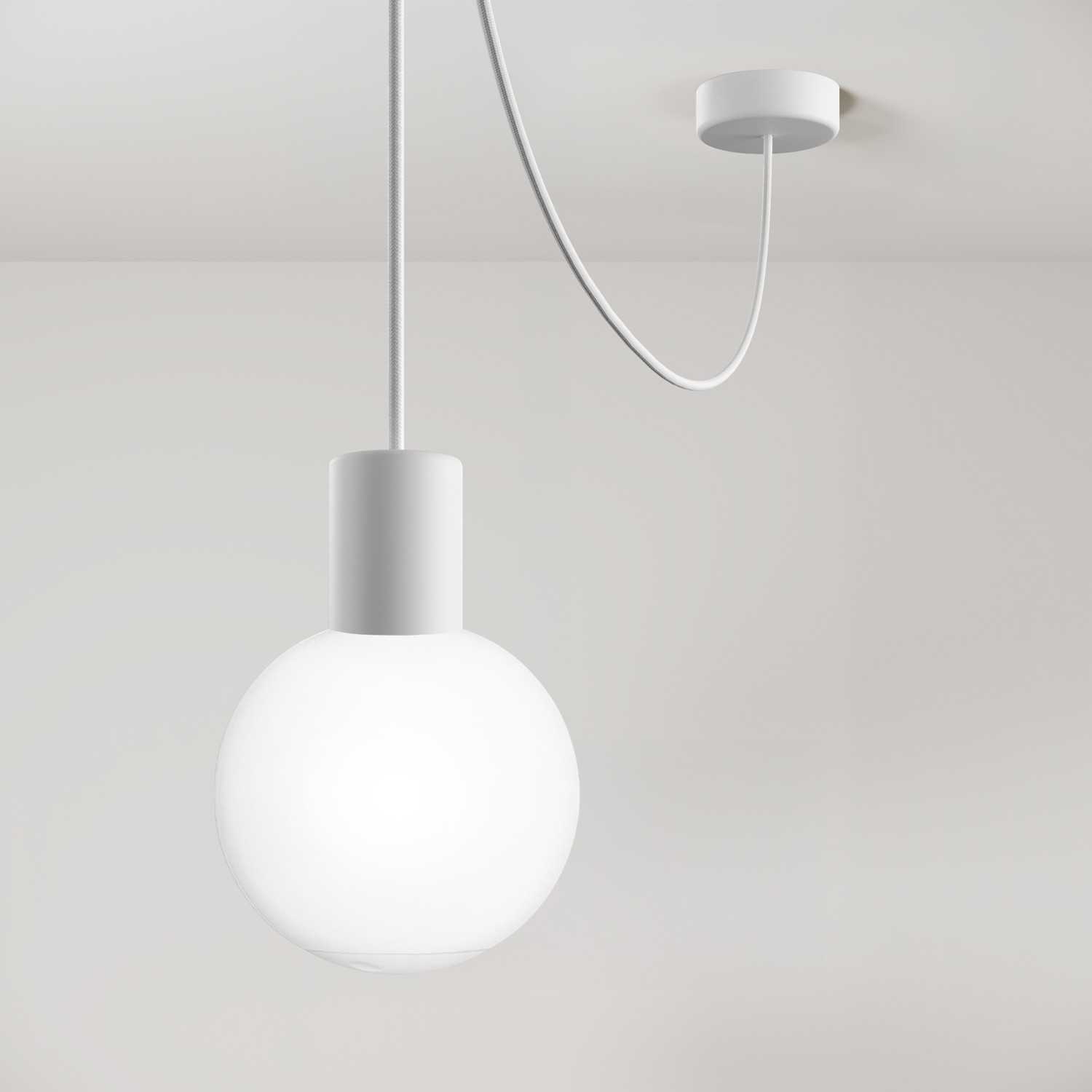 EIVA Outdoor Pendant Lamp, suitable for wet locations, with Unbreak-a-Ball unbreakable shade - White