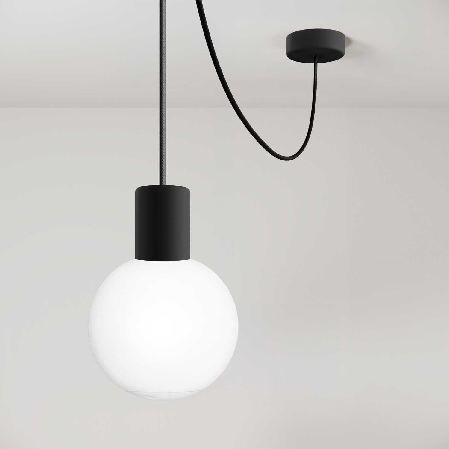 EIVA Outdoor Pendant Lamp, suitable for wet locations, with Unbreak-a-Ball unbreakable shade - Black