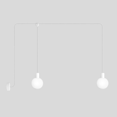 EIVA Outdoor Pendant Lamp, suitable for wet locations, with 2 drops and Unbreak-a-Ball unbreakable shades