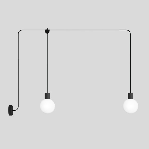 EIVA Outdoor Pendant Lamp, suitable for wet locations, with 2 drops and Unbreak-a-Ball unbreakable shades