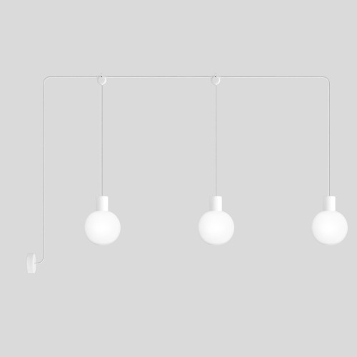 EIVA Outdoor Lamp, suitable for wet locations, with 3 drops and Unbreak-a-Ball unbreakable shades