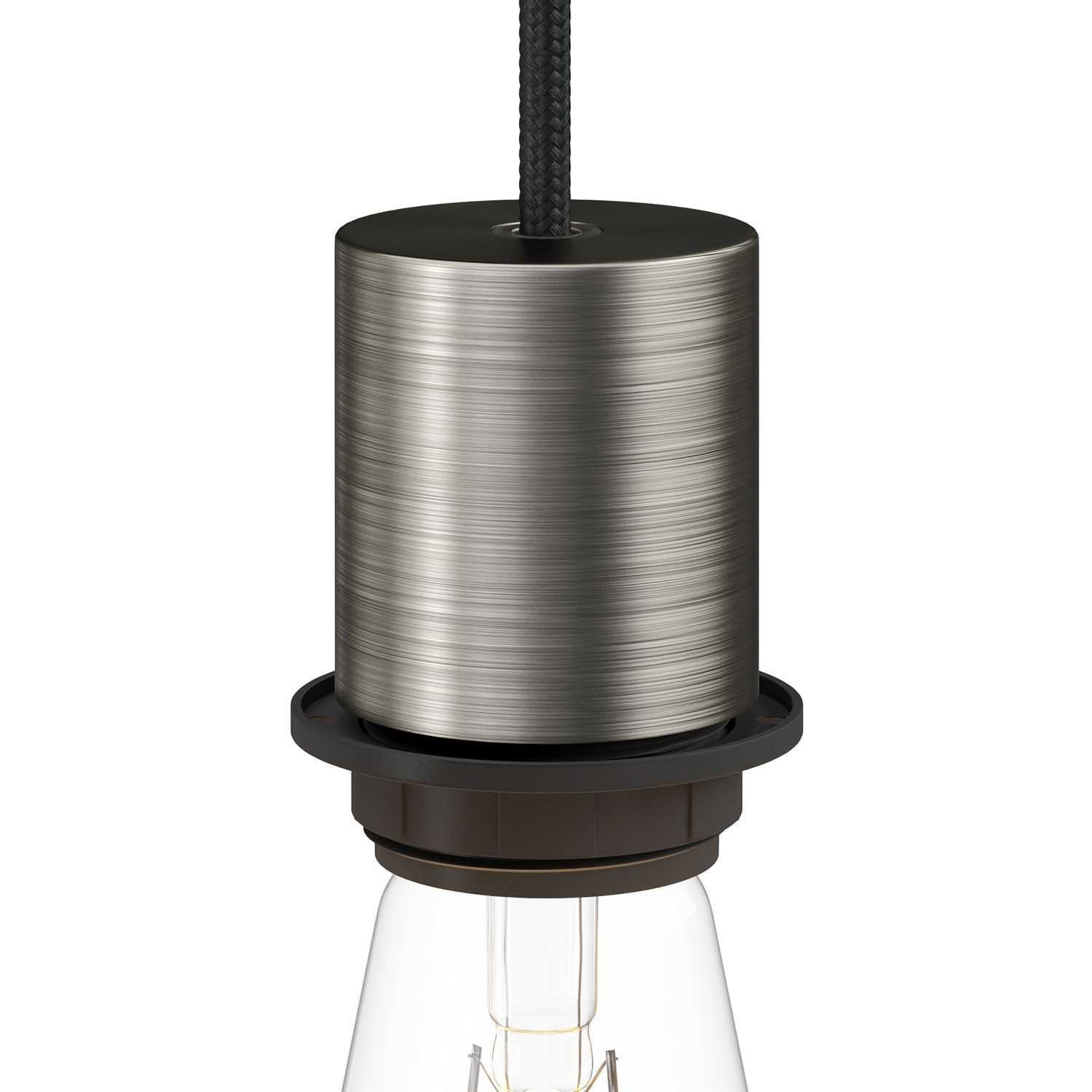 E26 semi-threaded metal socket kit with concealed cable clamp
