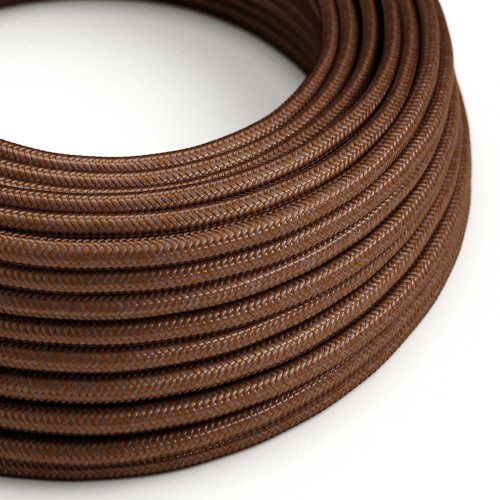 Glossy Rust Cloth Covered Wire - High-Quality Textile Cable RM36 - UL Listed