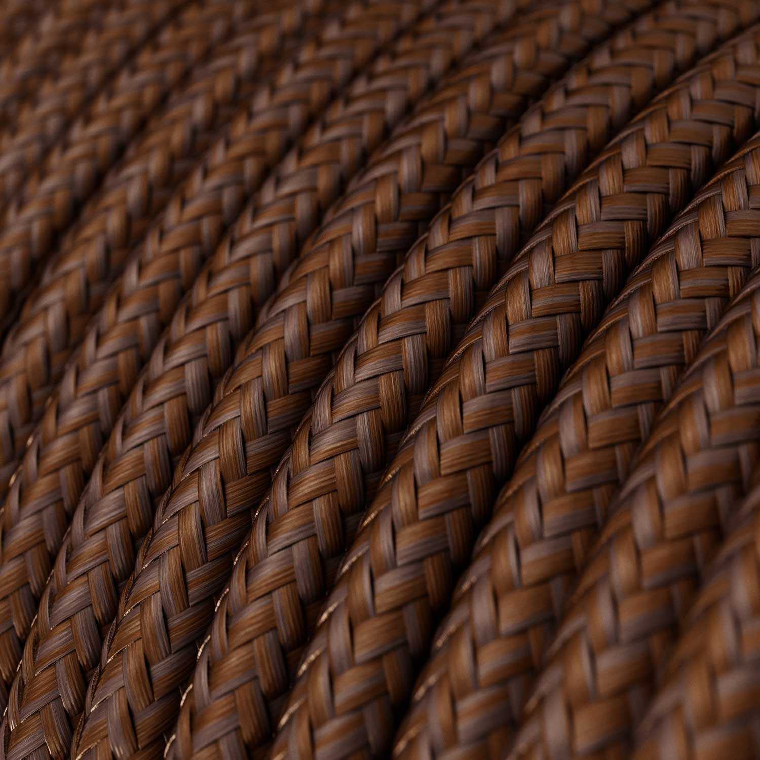 Glossy Rust Cloth Covered Wire - High-Quality Textile Cable RM36 - UL Listed
