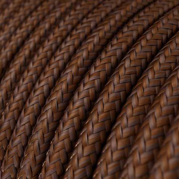 Glossy Rust Cloth Covered Wire - High-Quality Textile Cable RM36 - UL Listed