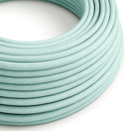 Cotton Celadon Green Cloth Covered Wire - Decorative Textile Cable RC18 - UL Listed