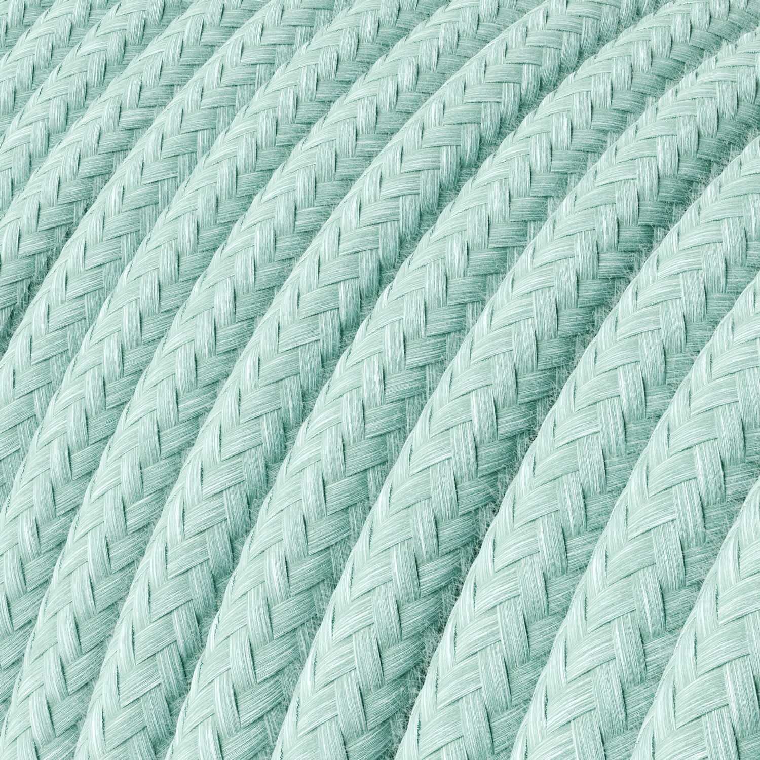 Cotton Celadon Green Cloth Covered Wire - Decorative Textile Cable RC18 - UL Listed