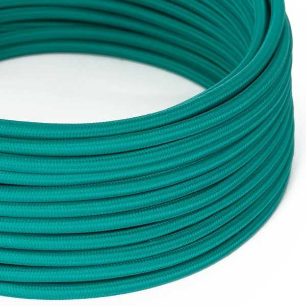 Glossy Turquoise Cloth Covered Wire - Stylish Fabric Cable RM71 - UL Listed