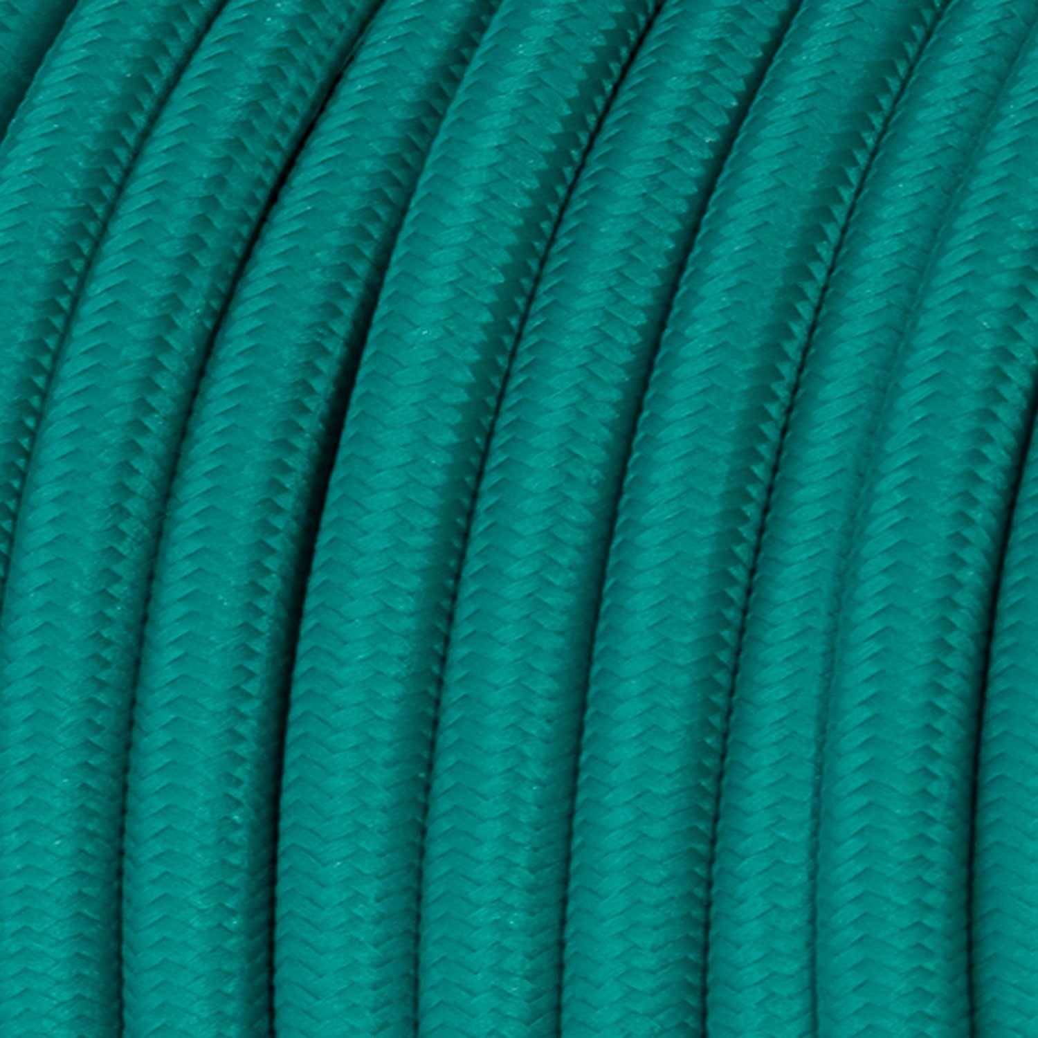 Glossy Turquoise Cloth Covered Wire - Stylish Fabric Cable RM71 - UL Listed