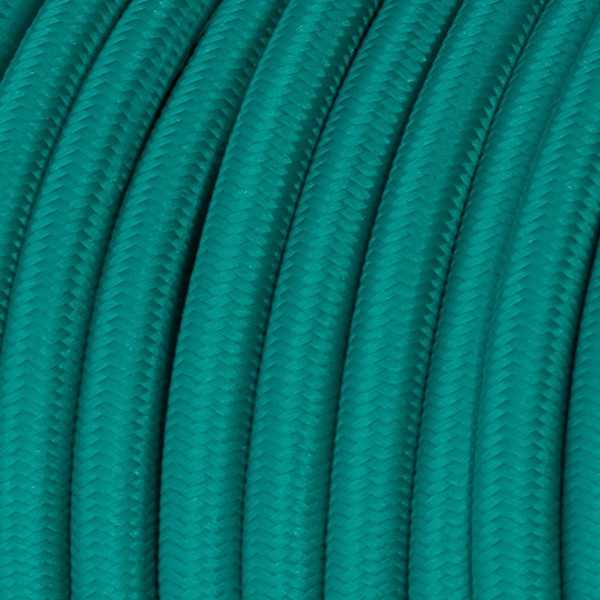Glossy Turquoise Cloth Covered Wire - Stylish Fabric Cable RM71 - UL Listed