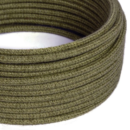 Jute Brown Bark Cloth Covered Wire - Natural Fiber Lighting Cable RN26 - UL Listed