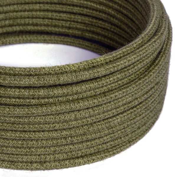 Jute Brown Bark Cloth Covered Wire - Natural Fiber Lighting Cable RN26 - UL Listed