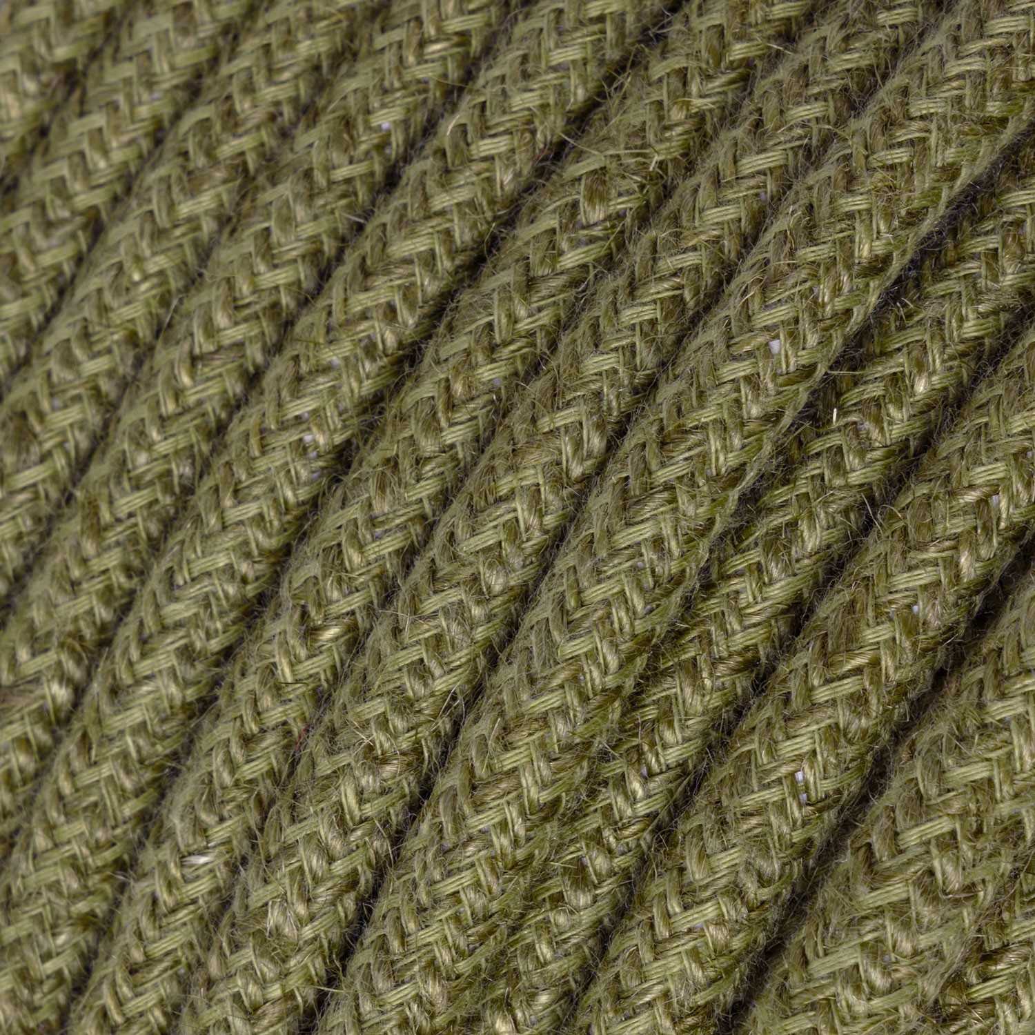 Jute Brown Bark Cloth Covered Wire - Natural Fiber Lighting Cable RN26 - UL Listed