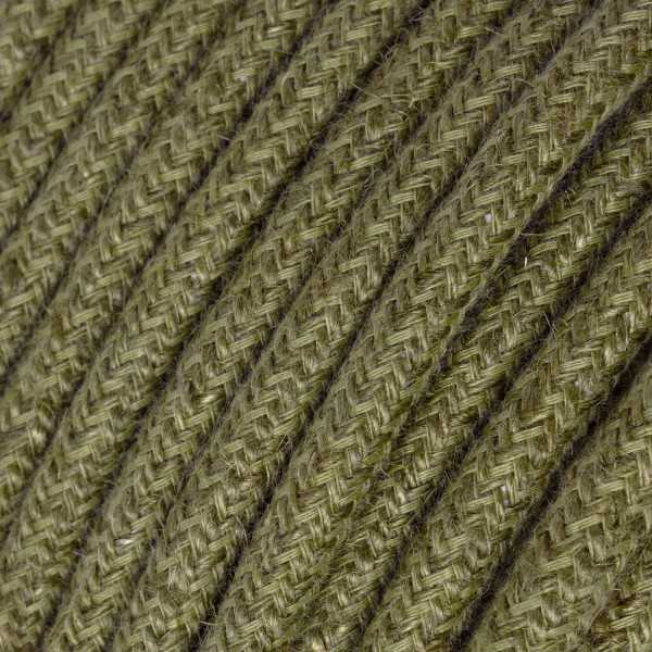 Jute Brown Bark Cloth Covered Wire - Natural Fiber Lighting Cable RN26 - UL Listed