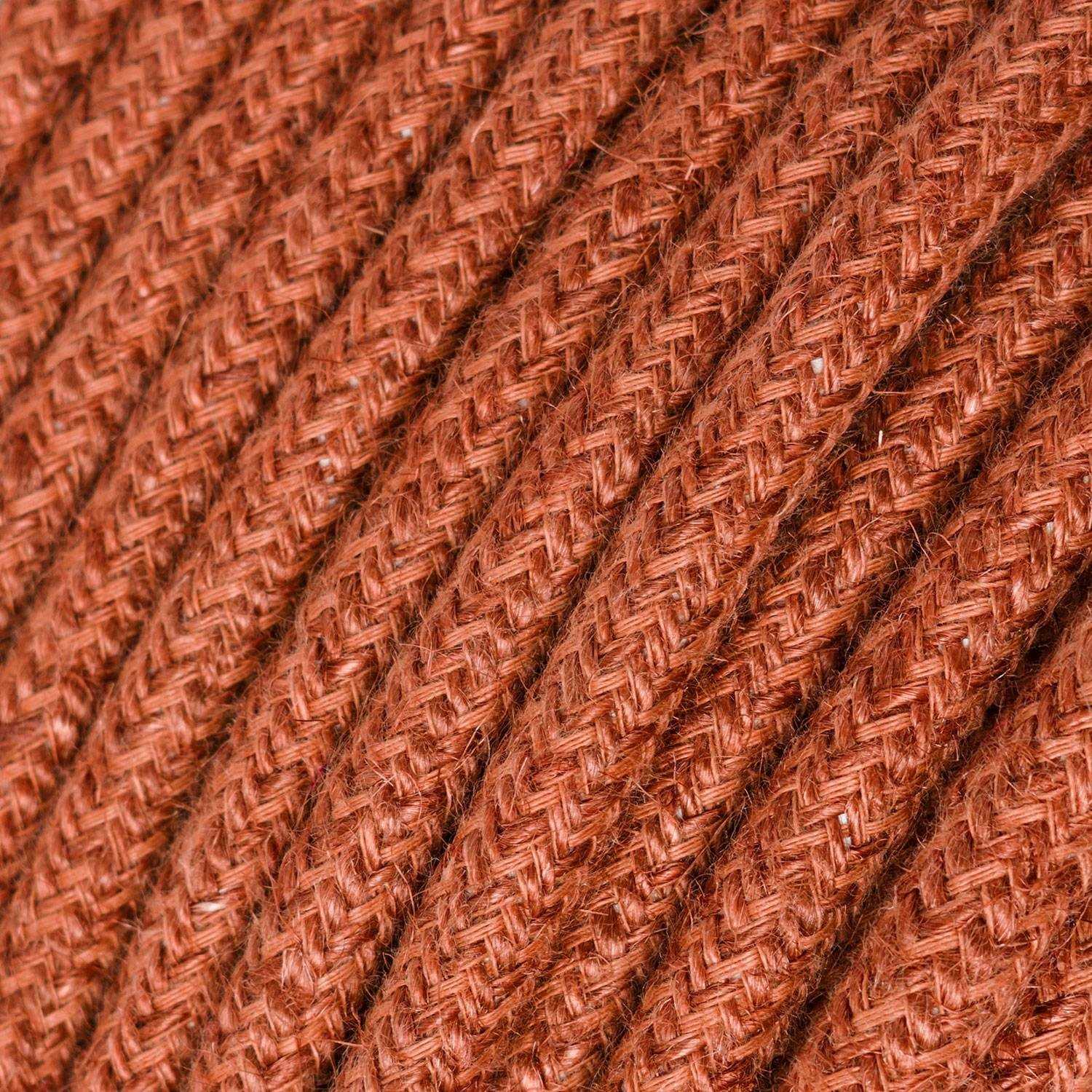 Jute Orange Clay Cloth Covered Wire - Vintage Textile Lighting Cable RN27 - UL Listed Jute Orange Clay Cloth Covered Wire - Vintage Textile Lighting Cable RN27 - UL Listed