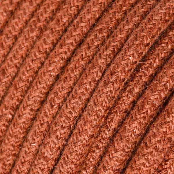 Jute Orange Clay Cloth Covered Wire - Vintage Textile Lighting Cable RN27 - UL Listed Jute Orange Clay Cloth Covered Wire - Vintage Textile Lighting Cable RN27 - UL Listed