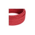 Jute Cherry Red Cloth Covered Wire - Fabric Cable with a natural texture RN24 - UL Listed