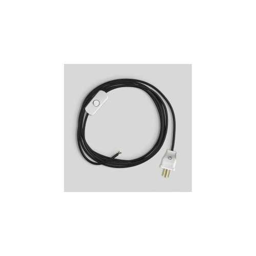 Cordset for lamp with black cable 6 ft