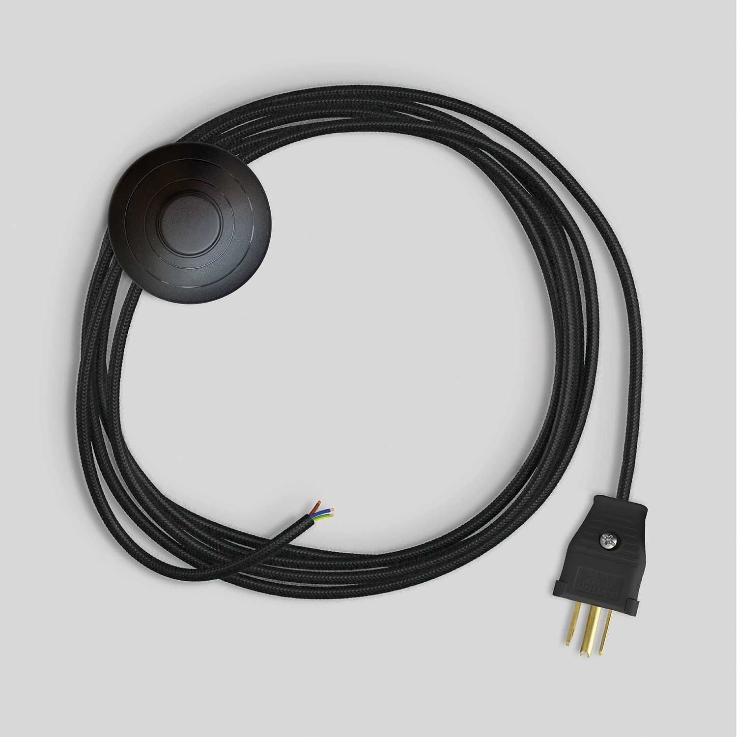 Cordset for lamp with black cable 10 ft - Black