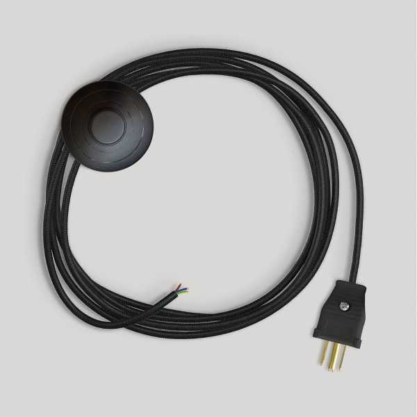Cordset for lamp with black cable 10 ft