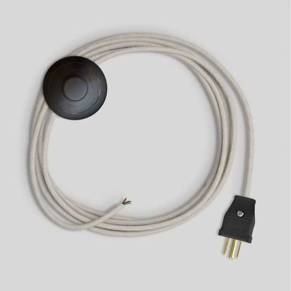 Cordset for lamp with white cable 10 ft