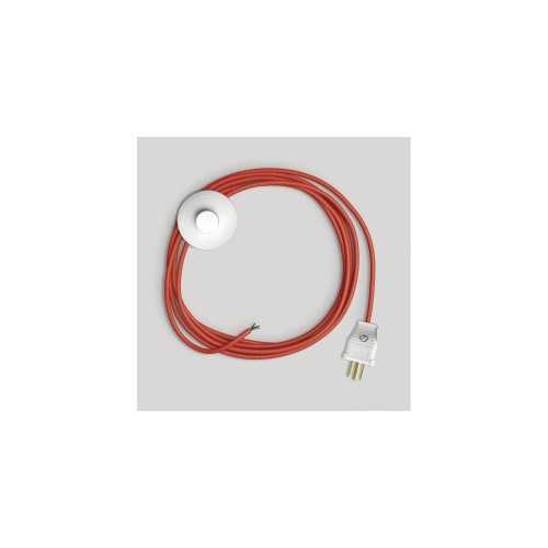 Cordset for lamp with bright red cable 10 ft