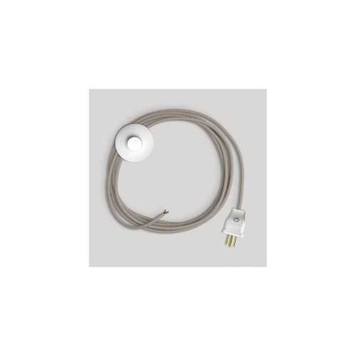 Cordset for lamp with dove-grey cotton cable 10 ft