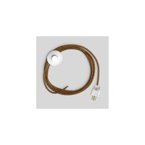 Cordset for lamp with polished and glittered copper cable 10 ft