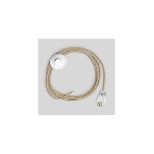 Cordset for lamp with neutral jute cable 10 ft