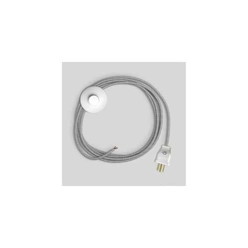 Cordset for lamp with grey linen cable 10 ft